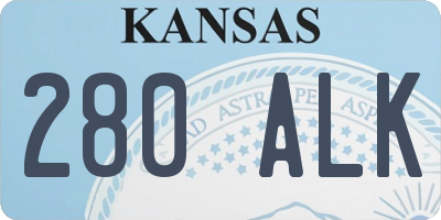 KS license plate 280ALK