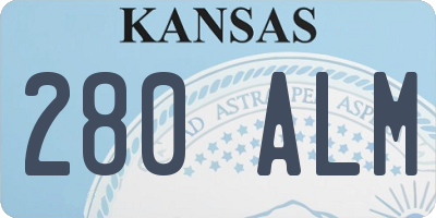 KS license plate 280ALM