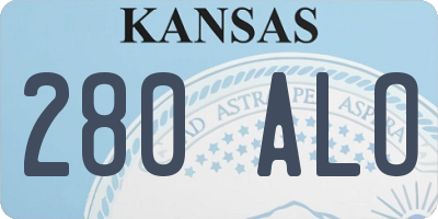 KS license plate 280ALO