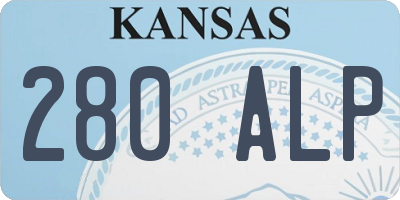 KS license plate 280ALP