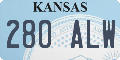 KS license plate 280ALW
