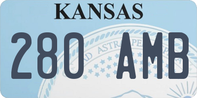 KS license plate 280AMB