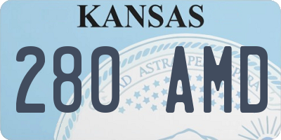 KS license plate 280AMD