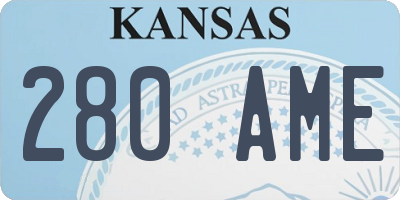 KS license plate 280AME