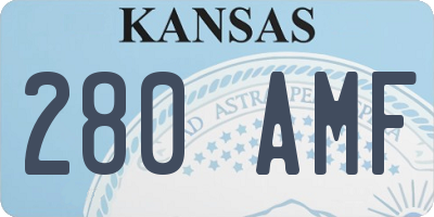 KS license plate 280AMF