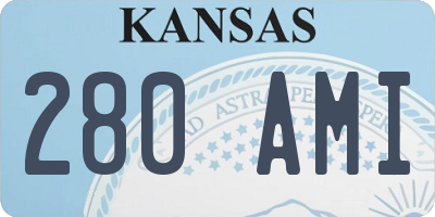 KS license plate 280AMI