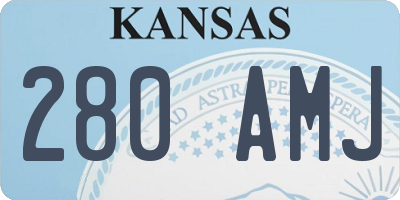 KS license plate 280AMJ
