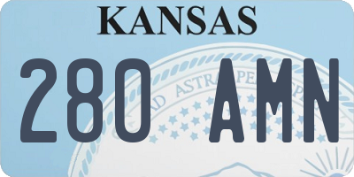 KS license plate 280AMN