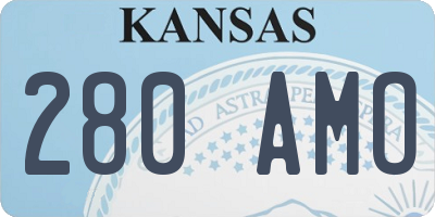 KS license plate 280AMO