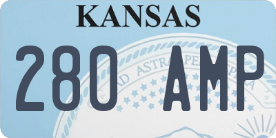 KS license plate 280AMP