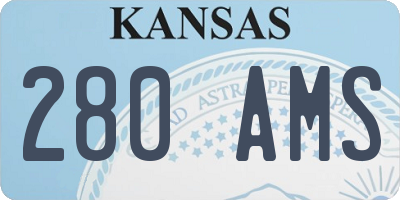 KS license plate 280AMS