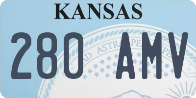 KS license plate 280AMV