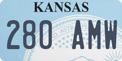 KS license plate 280AMW