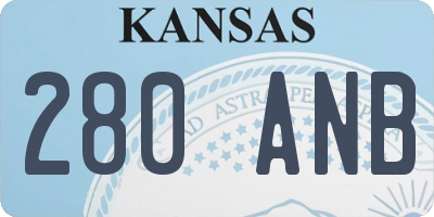 KS license plate 280ANB