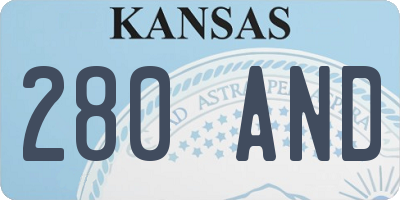 KS license plate 280AND