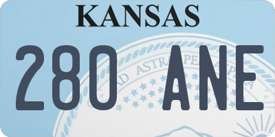 KS license plate 280ANE
