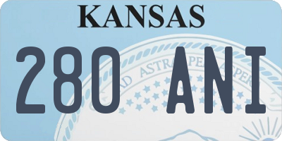KS license plate 280ANI