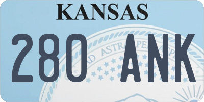 KS license plate 280ANK