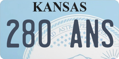 KS license plate 280ANS