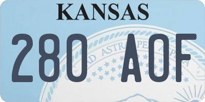 KS license plate 280AOF