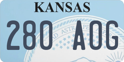 KS license plate 280AOG