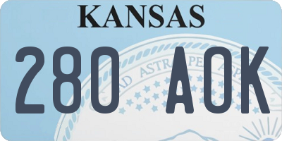 KS license plate 280AOK
