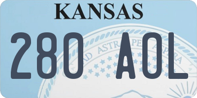 KS license plate 280AOL