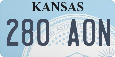 KS license plate 280AON