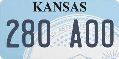 KS license plate 280AOO