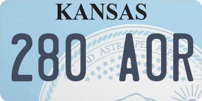 KS license plate 280AOR