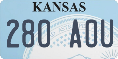 KS license plate 280AOU