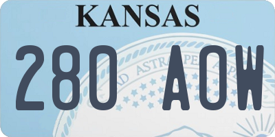 KS license plate 280AOW