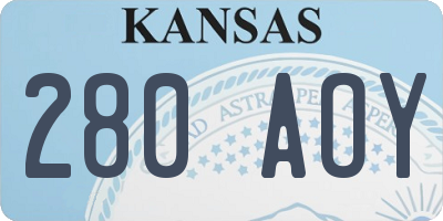 KS license plate 280AOY