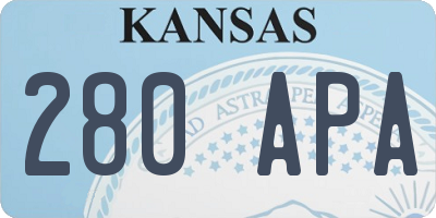 KS license plate 280APA