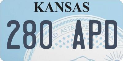 KS license plate 280APD