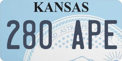 KS license plate 280APE