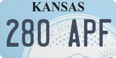 KS license plate 280APF
