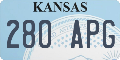 KS license plate 280APG