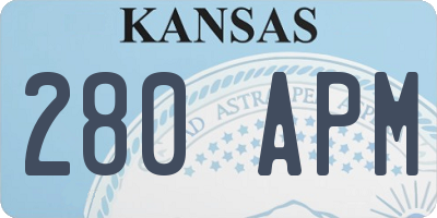 KS license plate 280APM