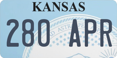 KS license plate 280APR