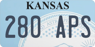 KS license plate 280APS