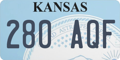 KS license plate 280AQF
