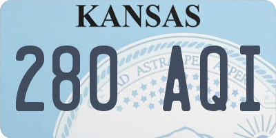 KS license plate 280AQI