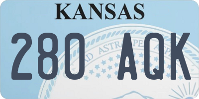 KS license plate 280AQK