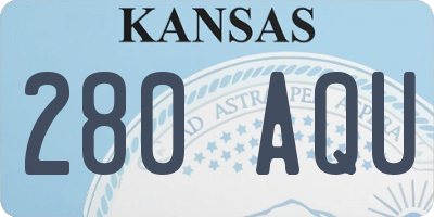 KS license plate 280AQU