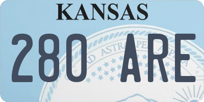 KS license plate 280ARE