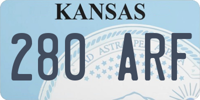 KS license plate 280ARF