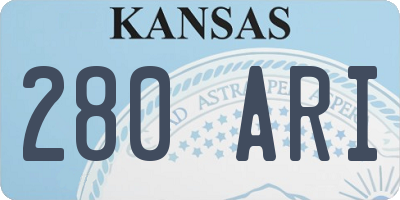 KS license plate 280ARI