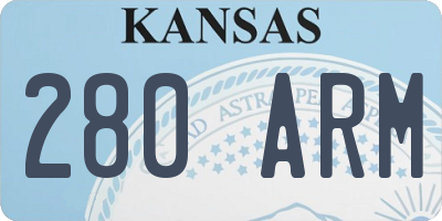 KS license plate 280ARM