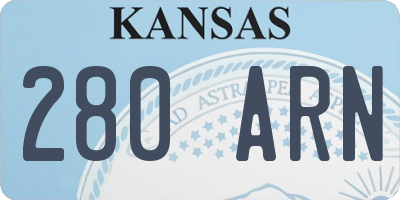 KS license plate 280ARN